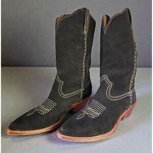 Patricia Nash Boots Black Suede Bergamo Pull On Cowboy Western Rodeo Women's 8
